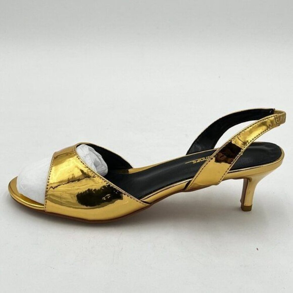 Milooey shoes Women Comfy Slingback Kitten Low Heels Elegant Peep Toe